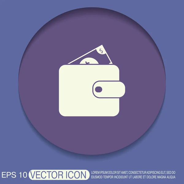 Portemonnee teken symbool pictogram portemonnee — Stockvector