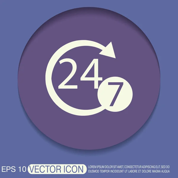 Character 24 7 icon — Stock Vector