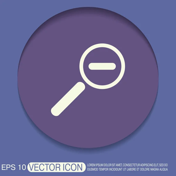 Pictogram met Vergrootglas vermindering — Stockvector