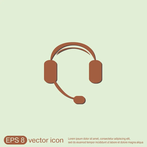 Icono de auriculares de atención al cliente — Vector de stock