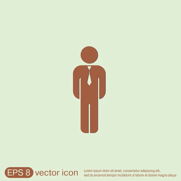 Hombre de negocios con corbata — Vector de stock