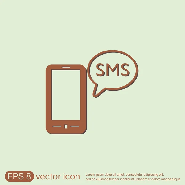 Smartphone avec nuage de dialogue sms — Image vectorielle