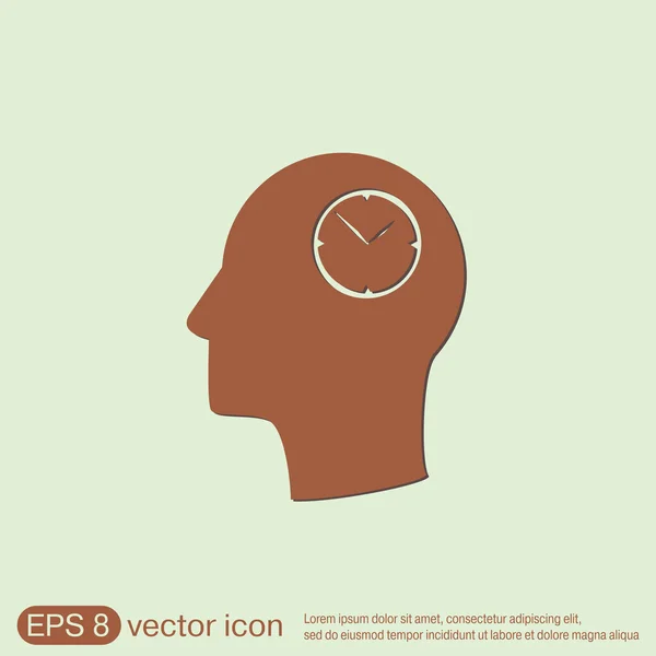 Man and his mind about clock — Stock Vector