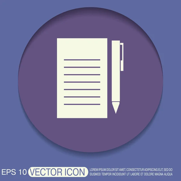 Vel papier met pen — Stockvector