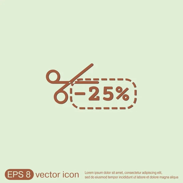 Discount coupon with scissors — Stock Vector