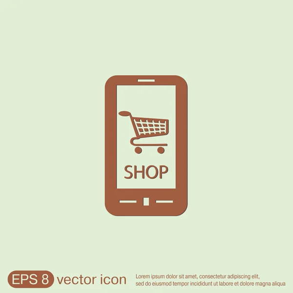 Shopping cart online store — Stock Vector