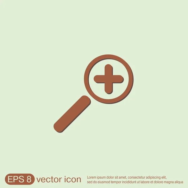 Magnifier increase icon — Stock Vector