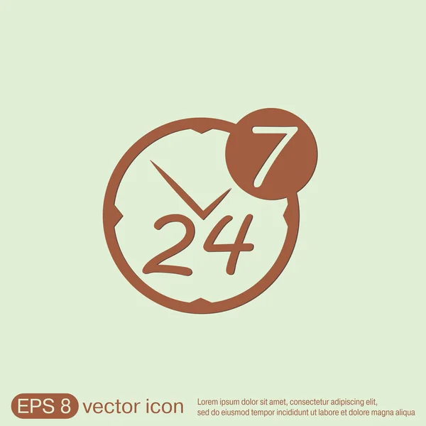 Zeichen 24 7 Symbol — Stockvektor