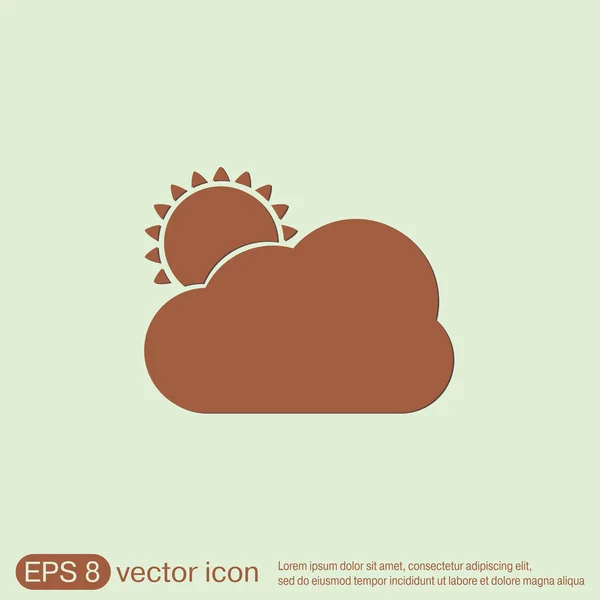 Sol detrás de la nube con lluvia — Vector de stock