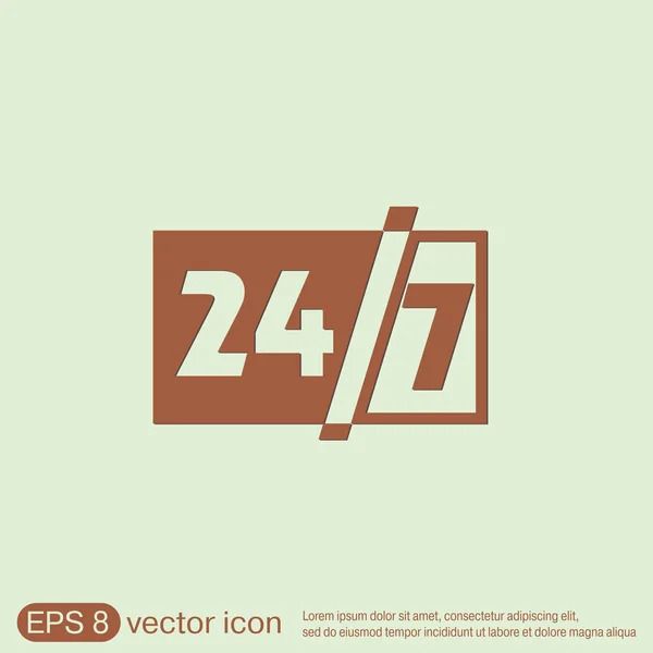 Karaktär 24 7 ikonen — Stock vektor