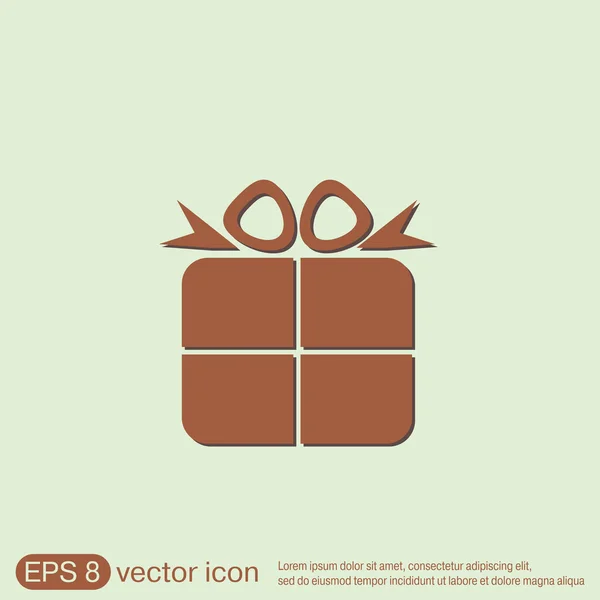 Icono de caja de regalo con arco . — Vector de stock