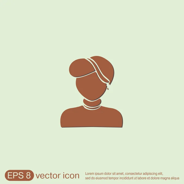 Icono de Avatar femenino — Vector de stock