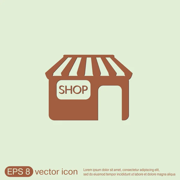 Icono de símbolo de edificio tienda — Vector de stock