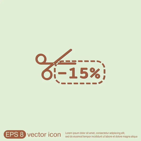 Discount coupon with scissors — Stock Vector