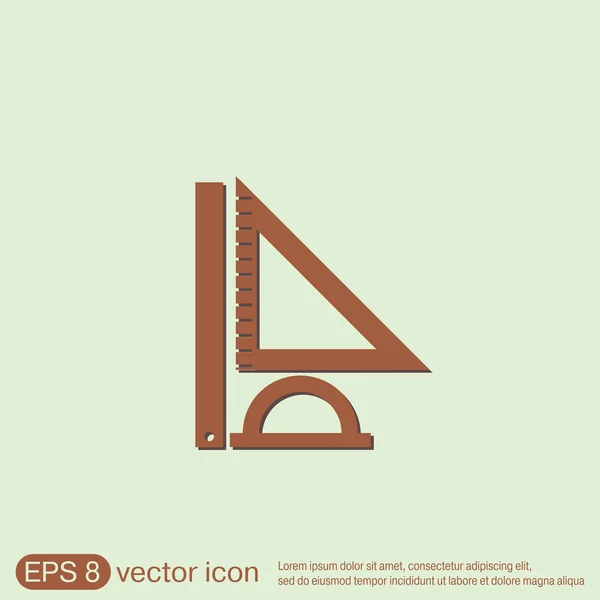 Ruler, protractor, triangle. — Stock Vector