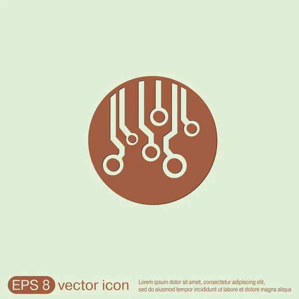 Circuit board sign icon. — Stock Vector