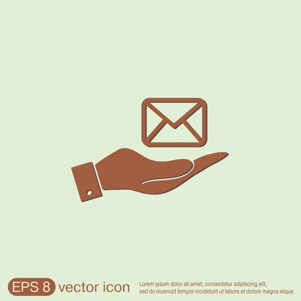Hand bedrijf postal envelop. — Stockvector