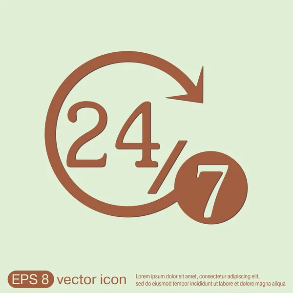 Character 24 7 icon — Stock Vector