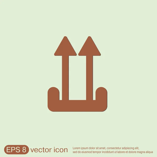 Kwetsbare symbool, pijl-omhoog — Stockvector