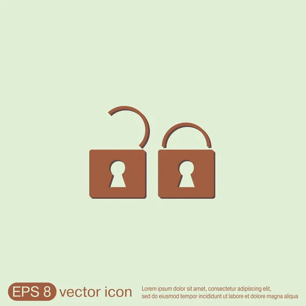 Hangslot symboolpictogram — Stockvector