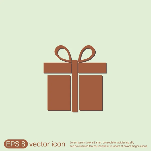 Gift box icon with a bow — Stock Vector