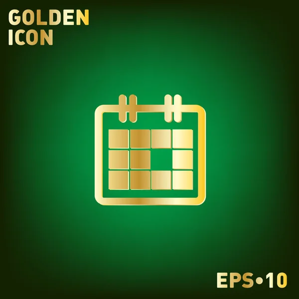 Calendar sign golden icon — Stock Vector