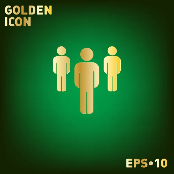 Silhouette of man golden icon — Stock Vector