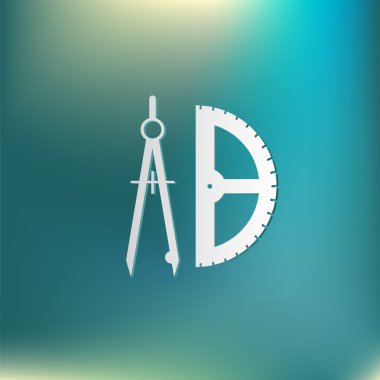 Pusula ve iletki. Eğitim işareti. 