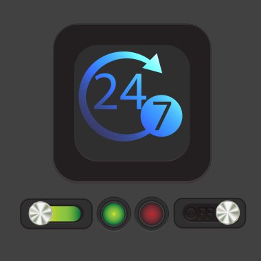 24 saat ve 7 gün simgesini açın