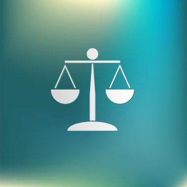 Adalet simgesinin ölçekler. 