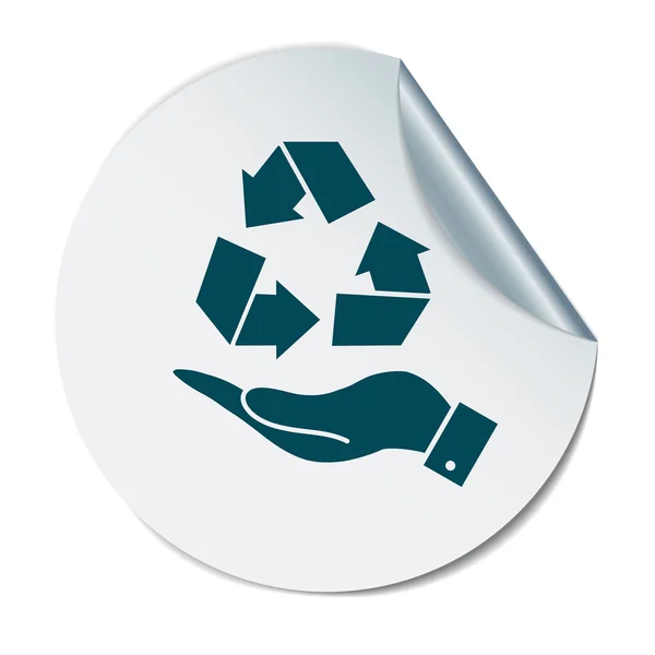 Hand hält Recycling-Symbol — Stockvektor
