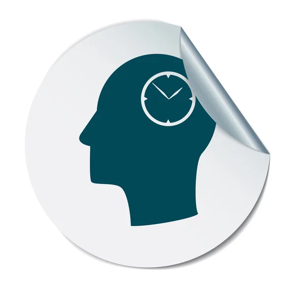 Man and his mind about clock — Stock Vector