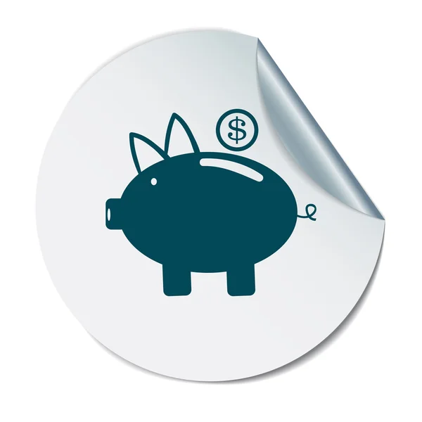 Piggy Bank. símbolo de dinheiro — Vetor de Stock