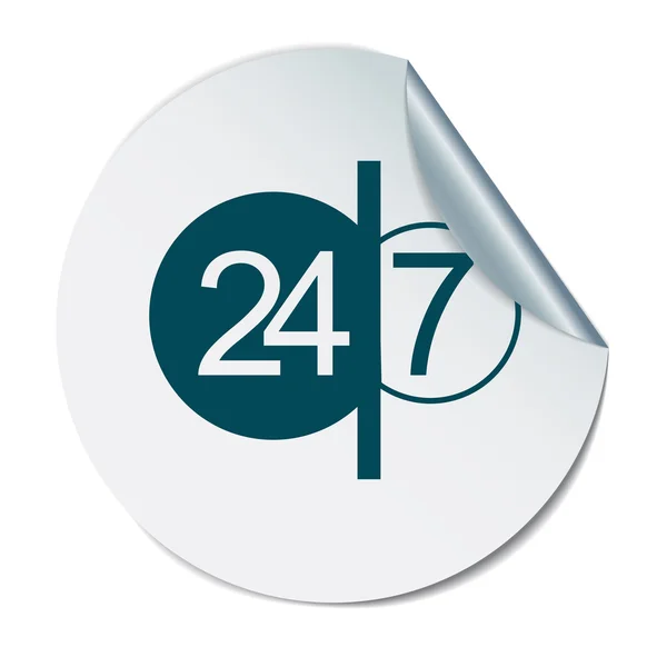 문자 24 7 아이콘 — 스톡 벡터