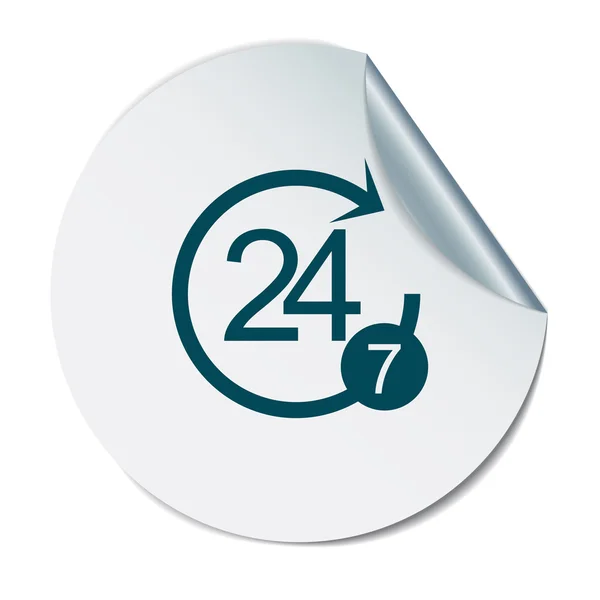Caractère 24 7 icône — Image vectorielle