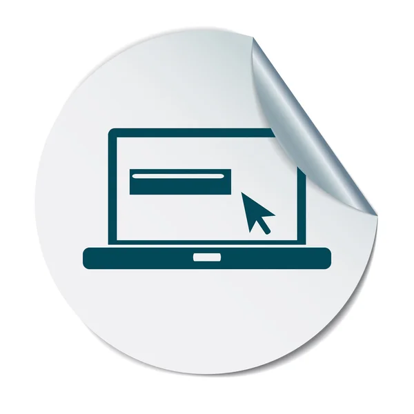 Laptop met symbool web pijl — Stockvector