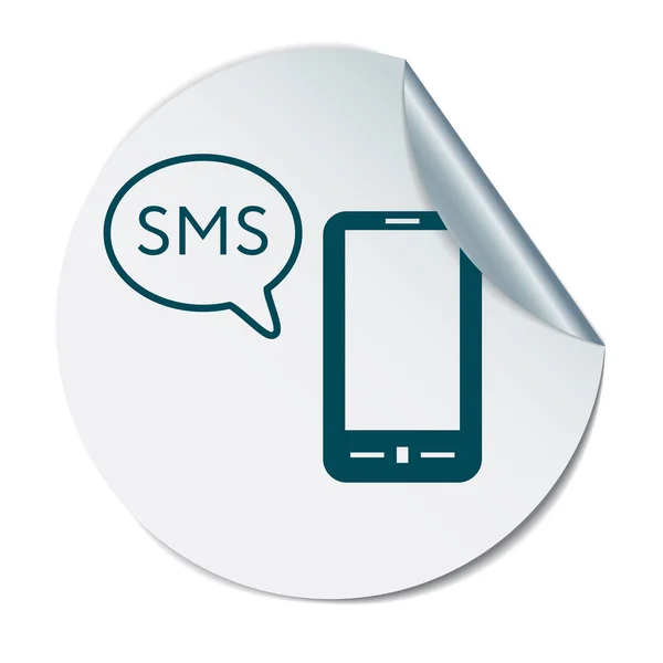 Smartphone avec nuage de dialogue sms — Image vectorielle