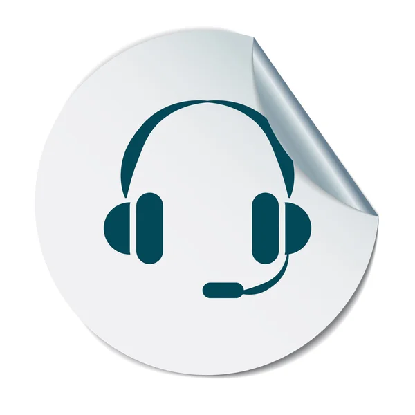 Suporte ao cliente, ícone de fone de ouvido — Vetor de Stock