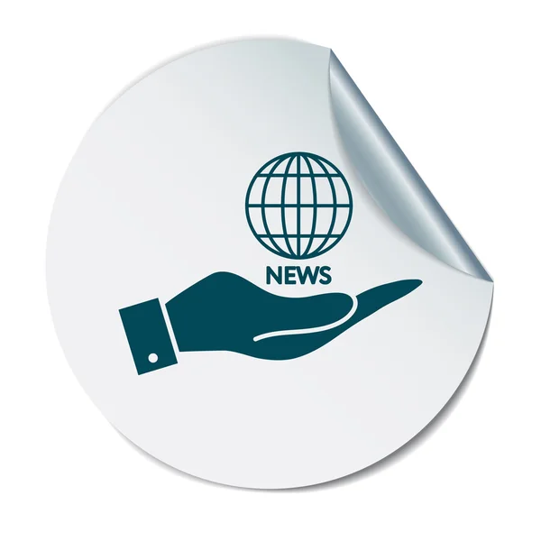 Hand holding a globe symbol. news — Stock Vector
