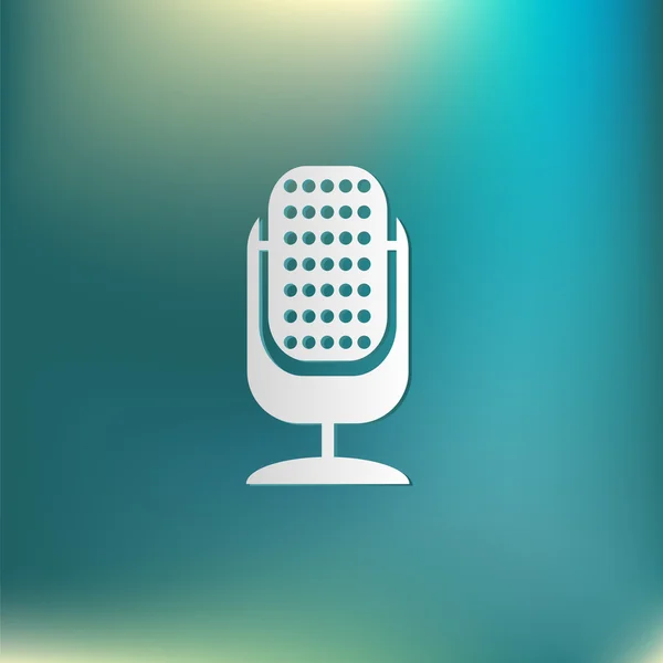 Mikrofon biały ikona — Wektor stockowy