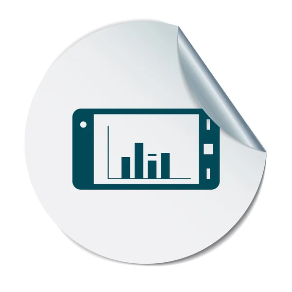 Smartphone med diagram ikon — Stock vektor