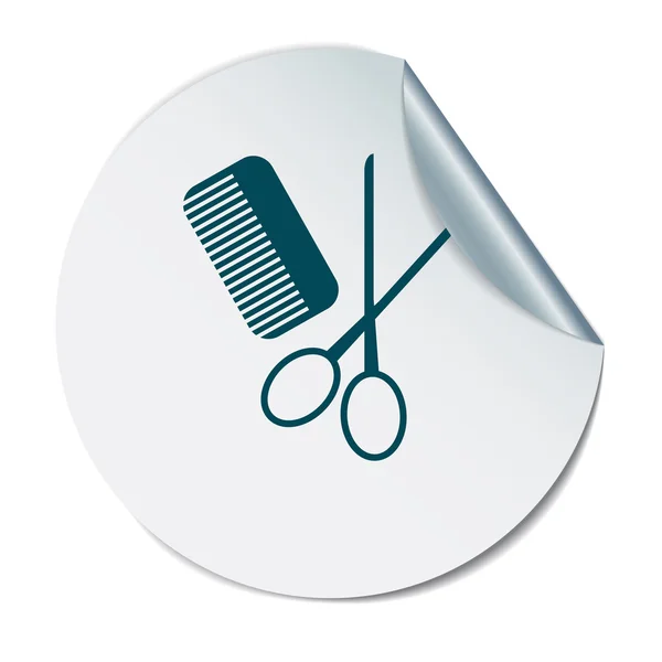 Kam, schaar. Barbershop — Stockvector