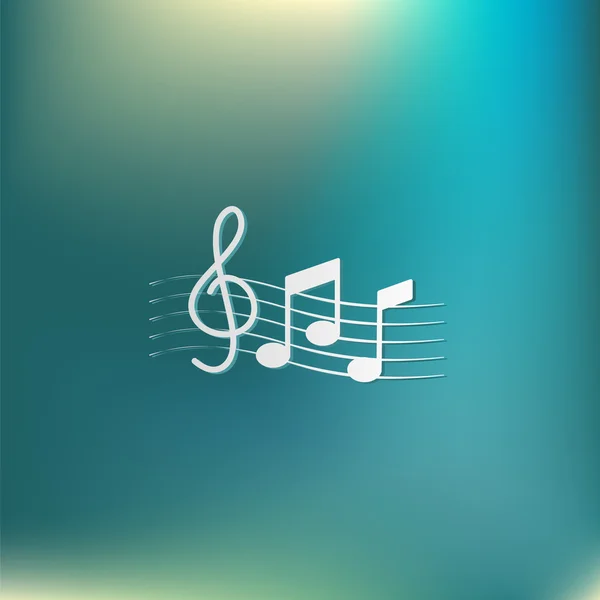 Notas musicales y clave de agudos — Vector de stock