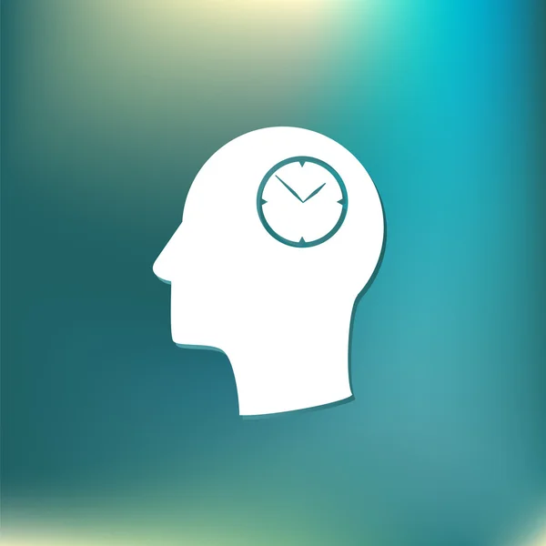 Man and his mind about clock — Stock Vector