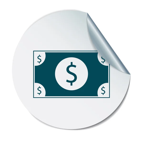 Un billet de dollar. symbole de la monnaie — Image vectorielle