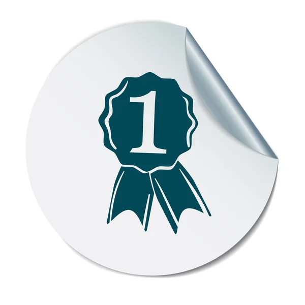 First place ribbon rosette icon — Stock Vector