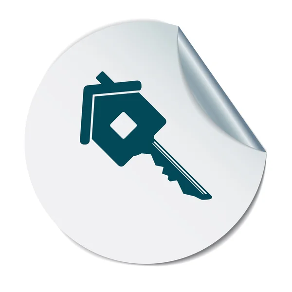 Sleutel in het huis, home teken — Stockvector