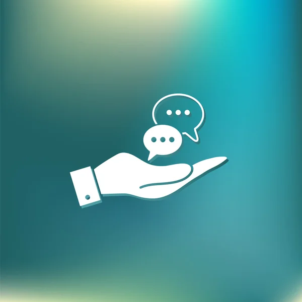 Hand som håller ett moln av tala dialog — Stock vektor