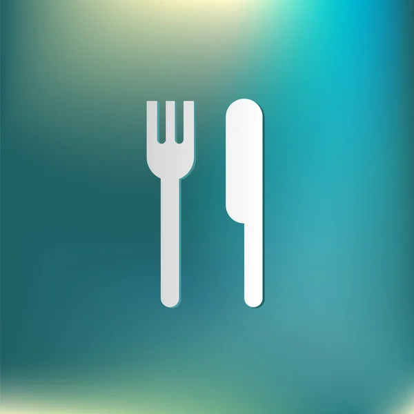 Gaffel och kniv, symbol lunch — Stock vektor