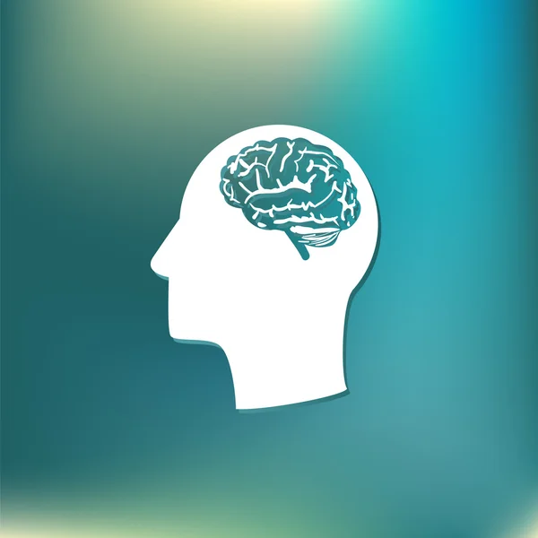 Ikone Kopf mit Gehirn — Stockvektor